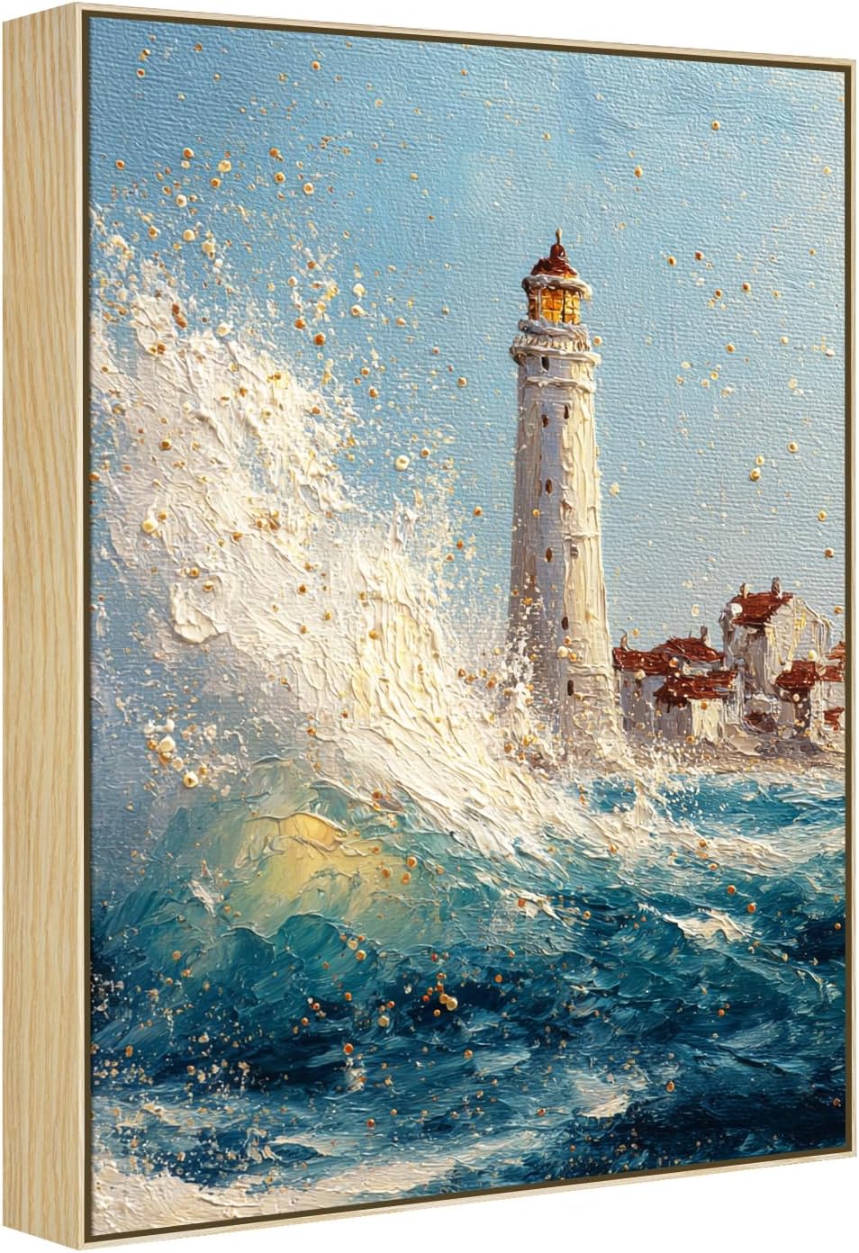 Floating Frame for 12x16 Canvas Painting,1.5" Deep,Natural Woodgrain