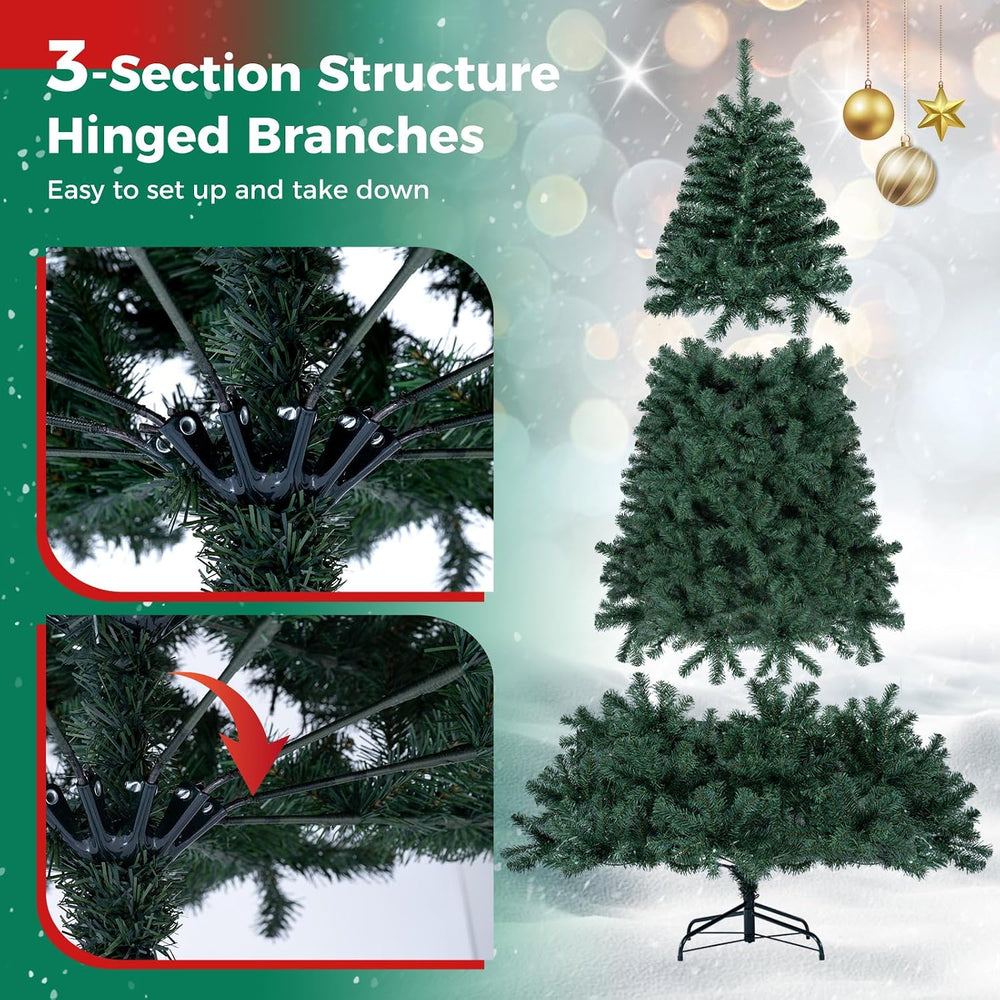 HAPPYGRILL 6 FT Prelit Artificial Christmas Tree with 300 Smart RGB Lights