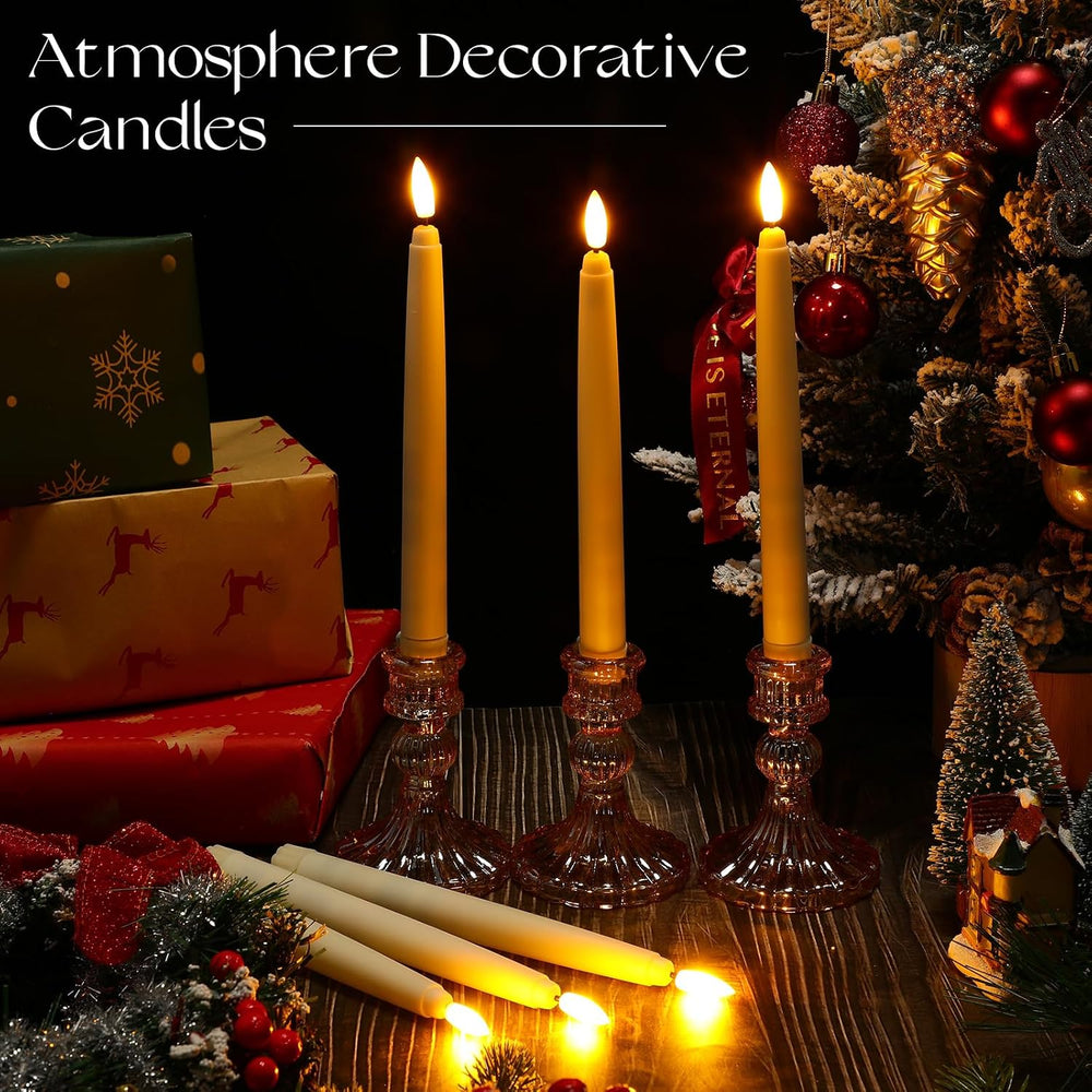 Baquler 24 Pcs Flameless Taper Candles LED Taper Candles Flickering Bulk