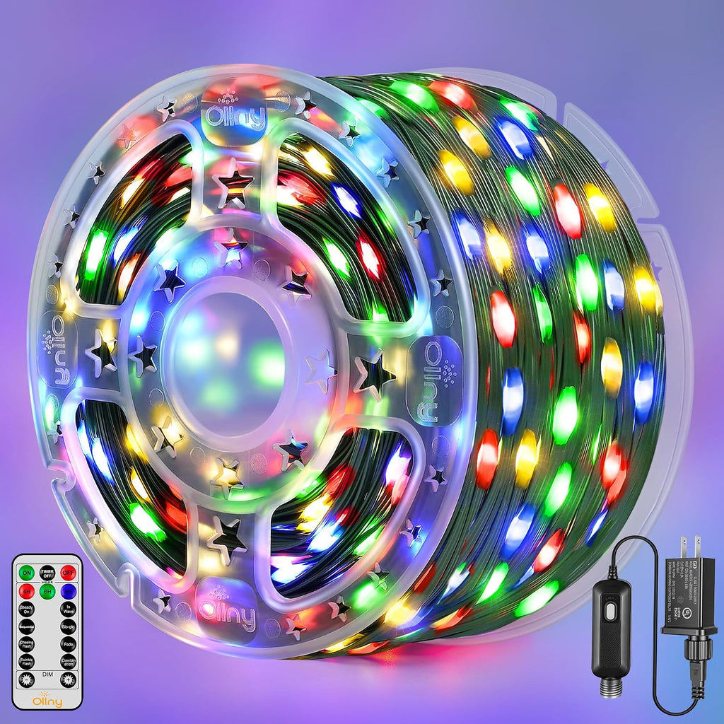 Ollny 393FT 1200LED Outdoor Christmas Lights with Remote 8 Modes Multicolor