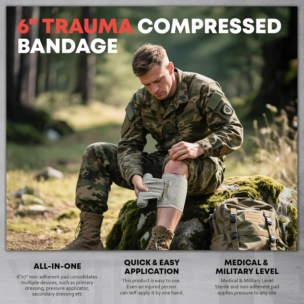 144 Pcs Advanced Trauma First Aid Kit - Emergency Camping Gear with Tournique...
