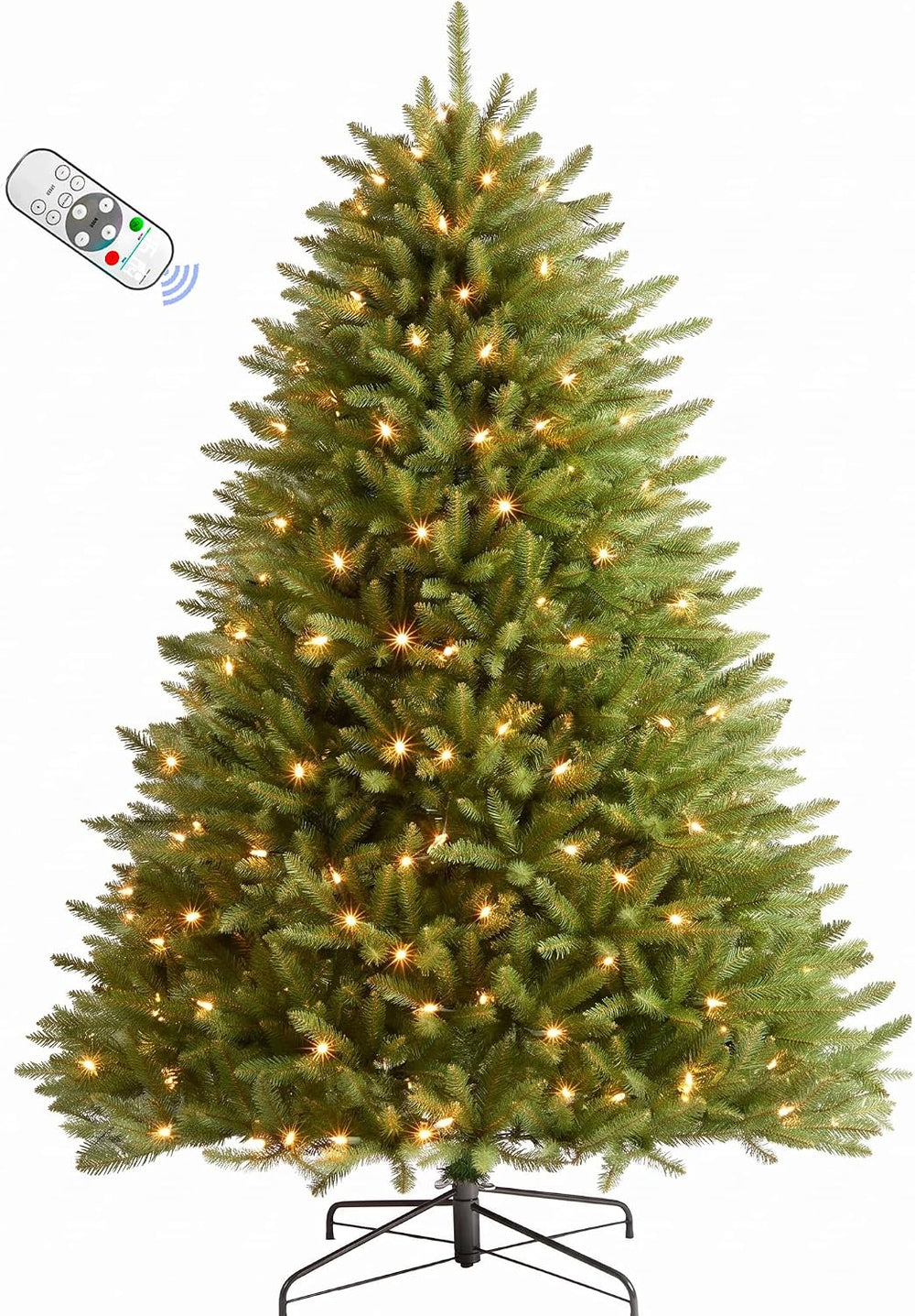 7.5FT Pre-lit Christmas Tree Premium Artificial Spruce Remote Control with 10...