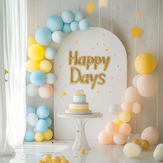 Metal Arch Backdrop Stand and Cover Set, 7.2FT, 6FT Party Backdrop, Easy to Assemble, Backdrop Stand for Parties, Birthday, Baby Shower (Set of 2)