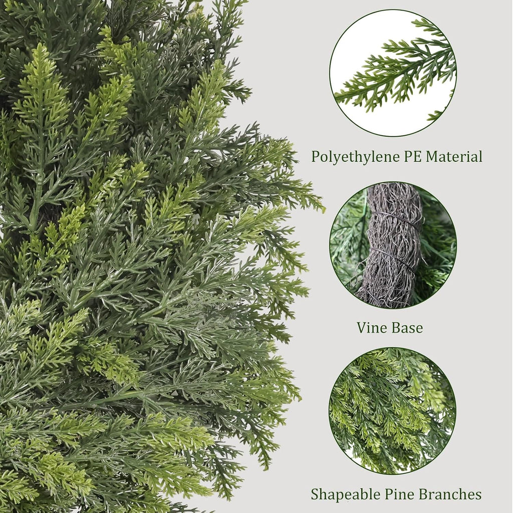 2Pcs 24" Christmas Cedar Wreaths for Front Door
