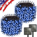 KAQ 2pack 500LED Solar String Lights Outdoor Waterproof Blue