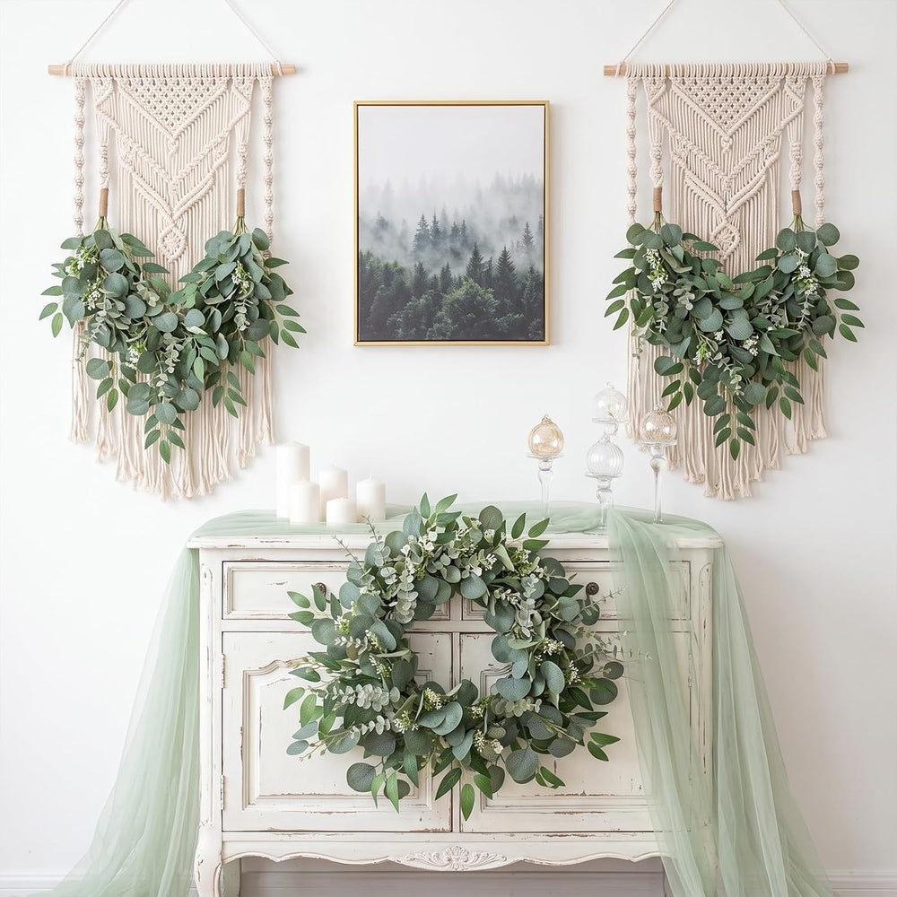 Daynight 120 Pcs Artificial Mixed Eucalyptus Stems Bulk, Green