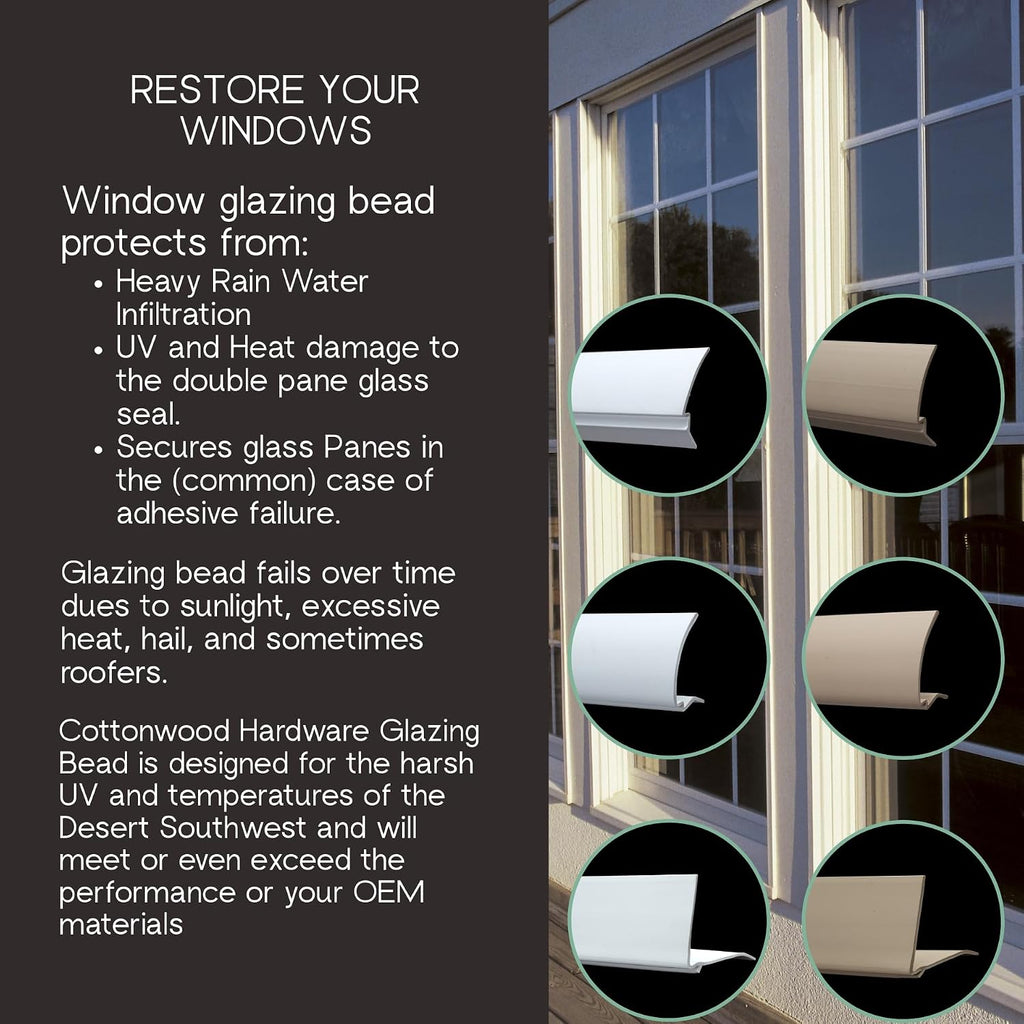 chw – window glazing vinyl beading 10 pack showing dimensions