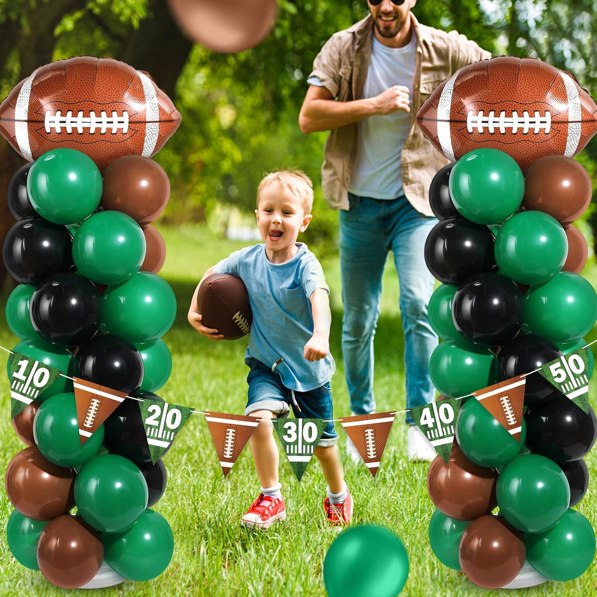 Yalikop 2 Sets Football Party Balloon Column Stand Kit