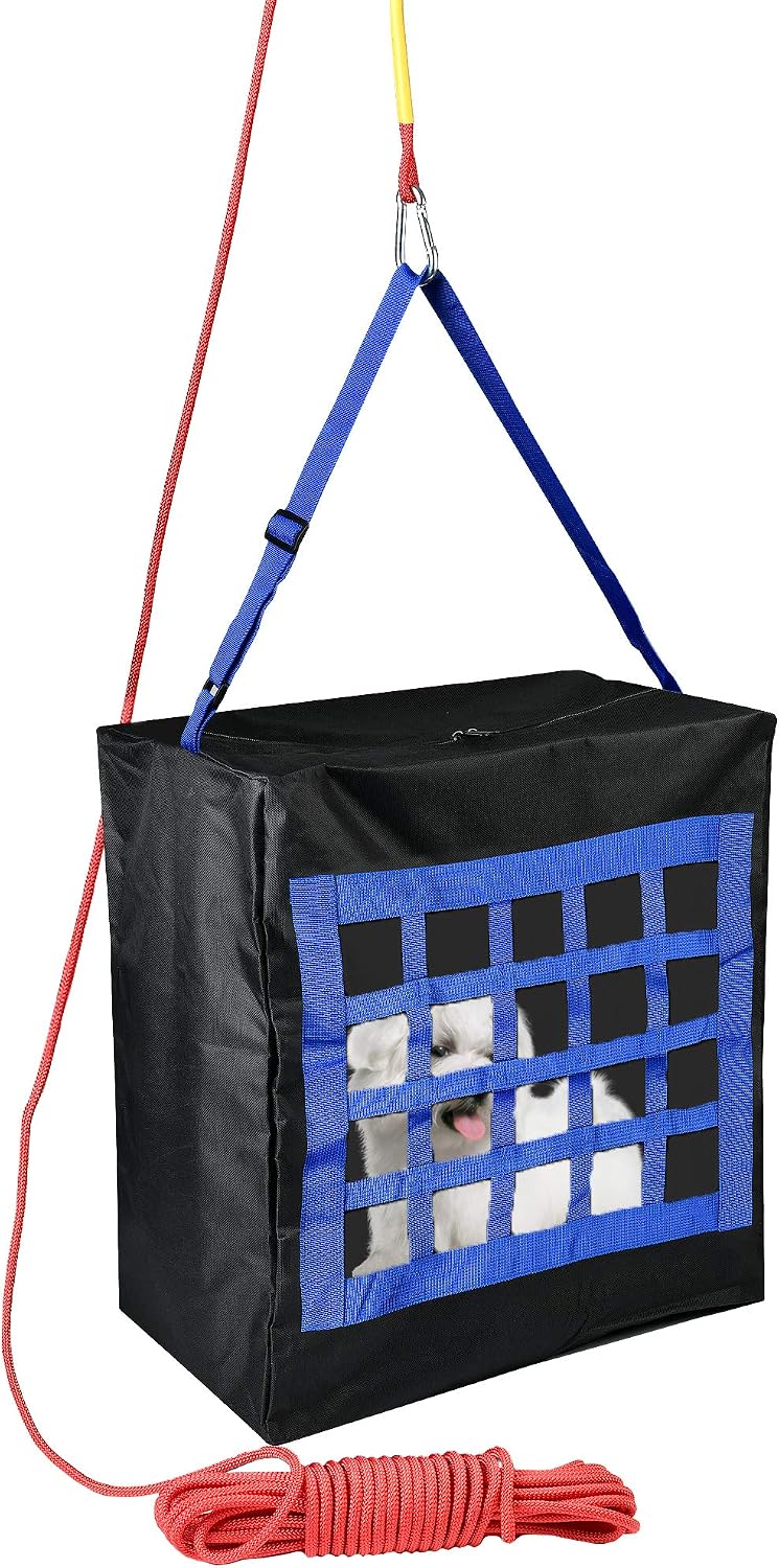 Emergency Escape Bag for Pets up to 100 Lb, Rope 50ft Incl, 28"x21"...
