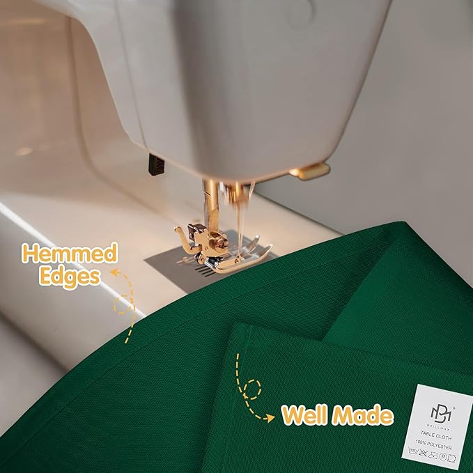 BRILLMAX 8 Pack Hunter Green Tablecloths for 8 Foot Rectangle Tables 60 x 126 Inch - 8ft Rectangular Bulk Linen Polyester Fabric Washable Cloth Cover for Wedding Reception Banquet Birthday Party