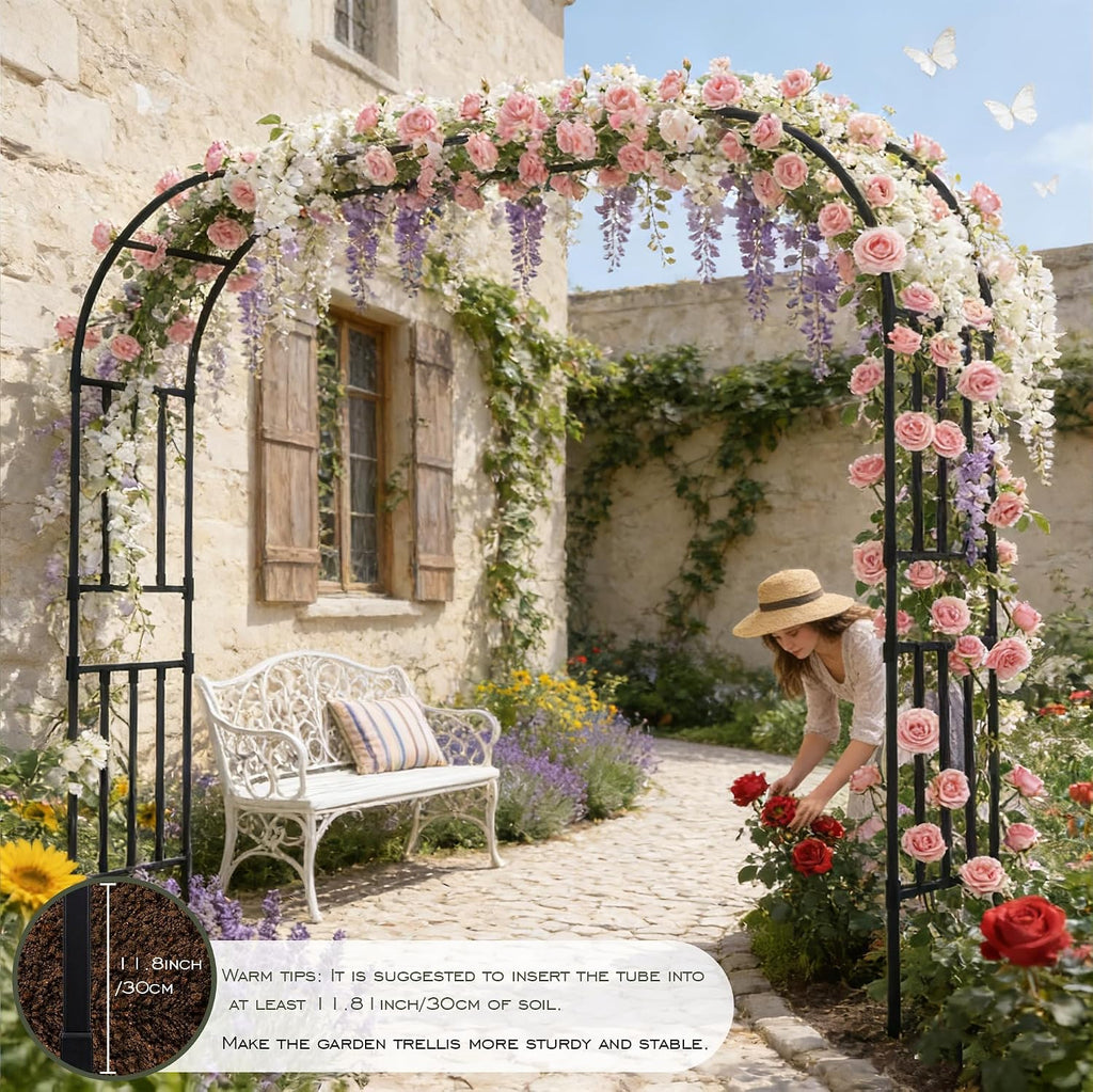 square tube garden arch trellis, 10.5ft x 8.2ft on a desk or shelf