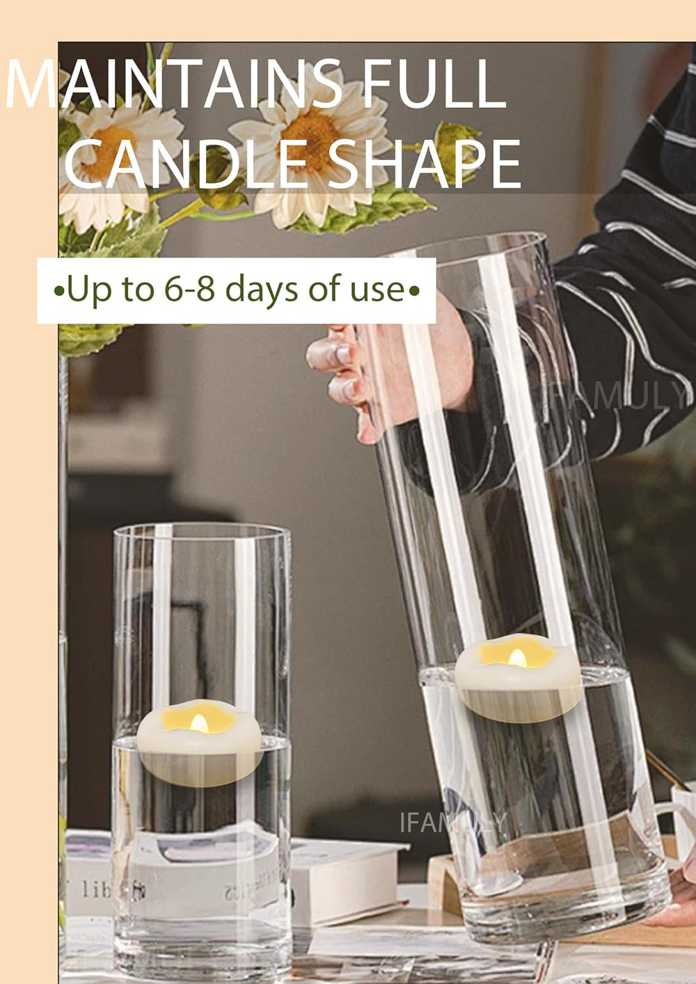 Floating Candles 36PCs 2.3in Flameless LED 200+ Hour for Centerpieces