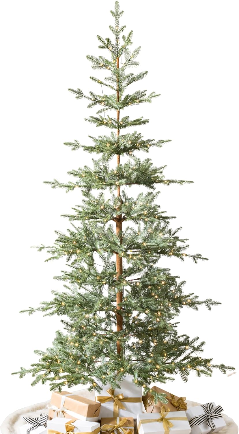 Balsam Hill 9ft Pre-Lit Alpine Balsam Fir - Sparse Artificial Christmas Tree with 600 Clear LED Fairy Lights, Pre-Fluffed Memory Wire Branches & Easy Plug Technology for Statement Spaces