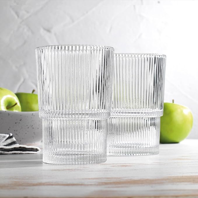 2-PACK Capri Drink Dispenser - Glass Beverage Dispenser, 100% Leakproof Spigot Perfect For Parties And Daily Use Lead-Free Glass, Beautiful Design, 1.8 Gallon