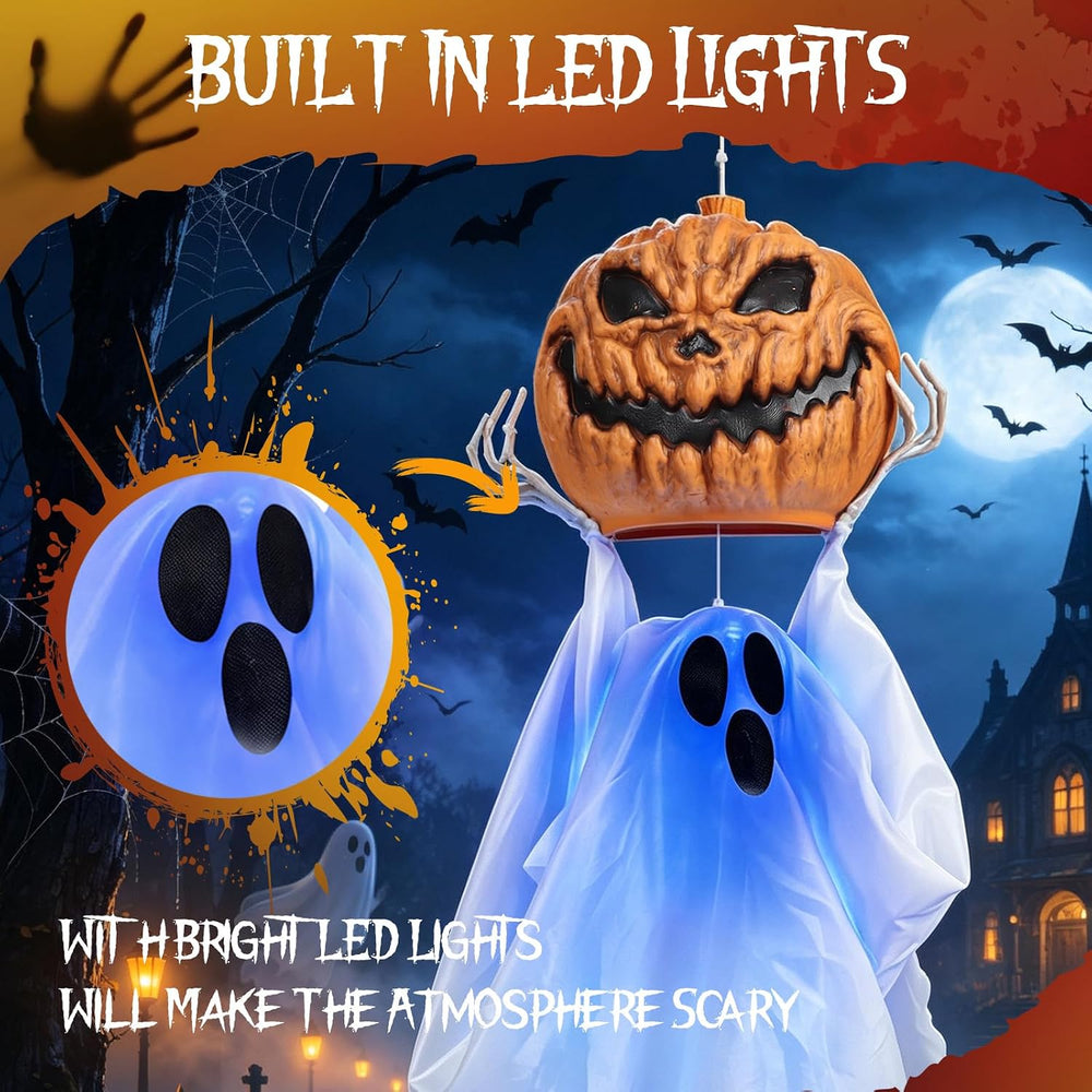 Halloween Hanging Ghost, Halloween Decor Outdoor, Sound & Moving