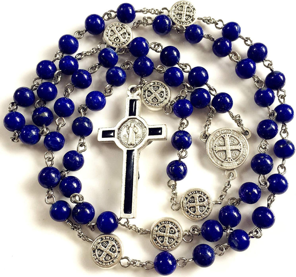 elegantmedical handmade undoubted lapis lazuli beads rosary & shown in use