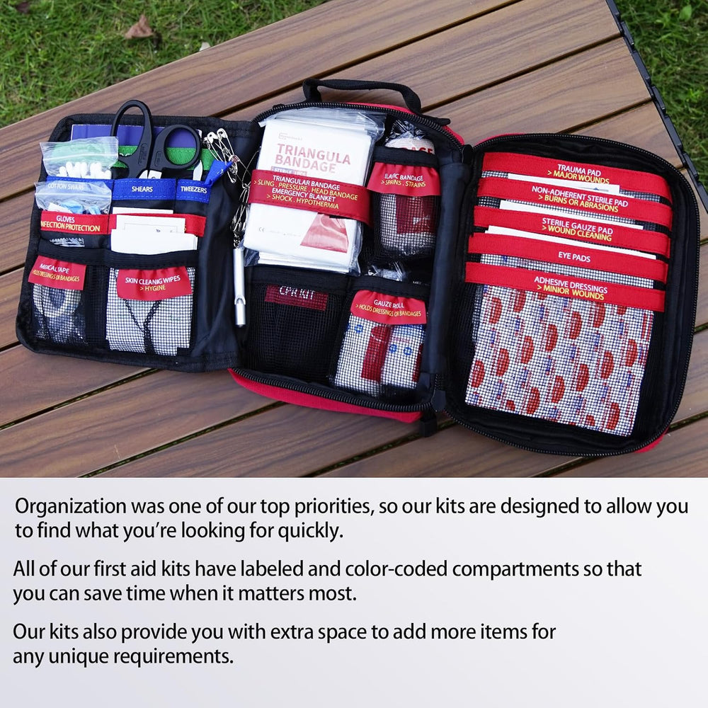 First Aid Kits - Compact First Aid Kit with Labelled Compartments Molle Syste...