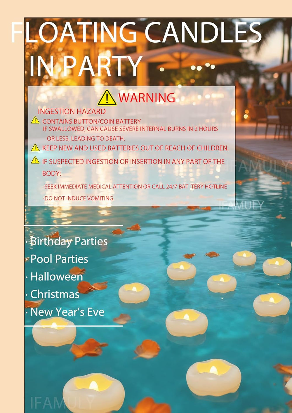 Floating Candles 36PCs 2.3in Flameless LED 200+ Hour for Centerpieces