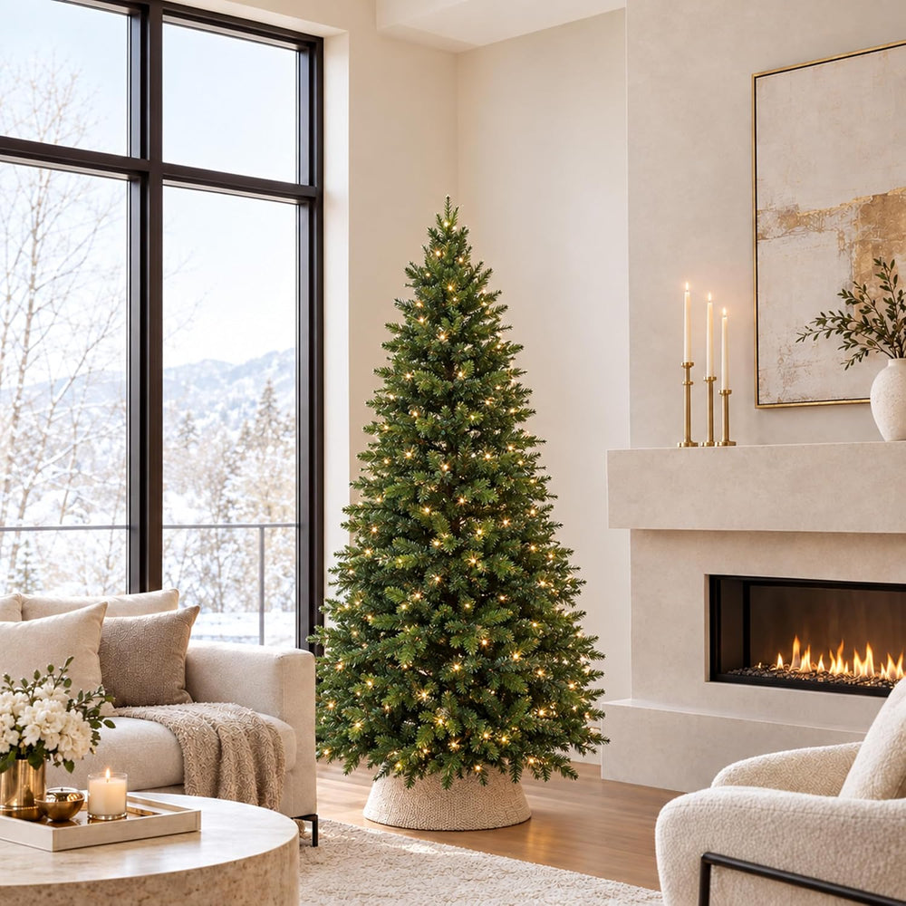 Sunnydaze 7 ft Stately & Slim Unlit Artificial Christmas Tree, Green