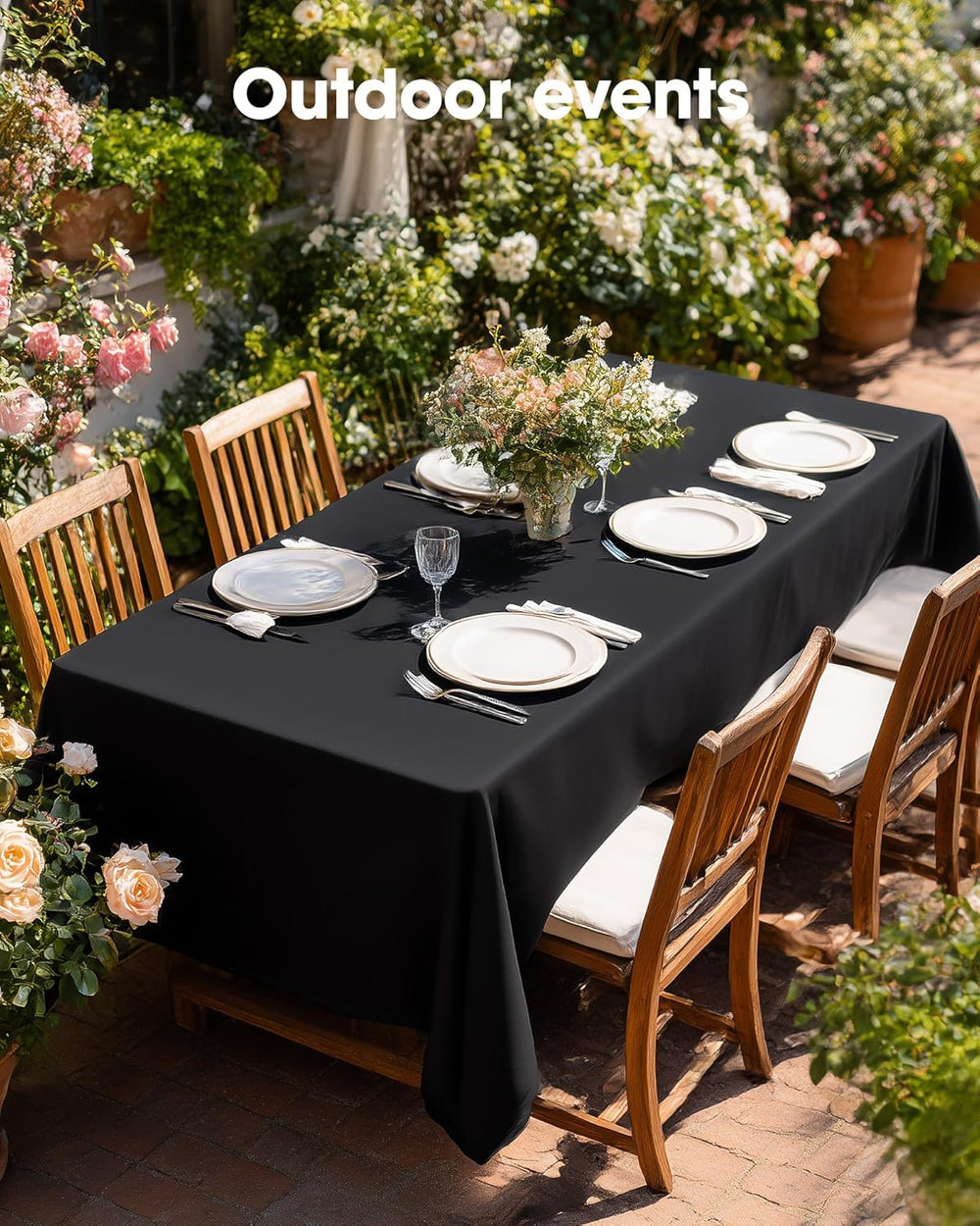 Pureegg Polyester Tablecloth 60" x 84" Reusable & Washable 12 P...