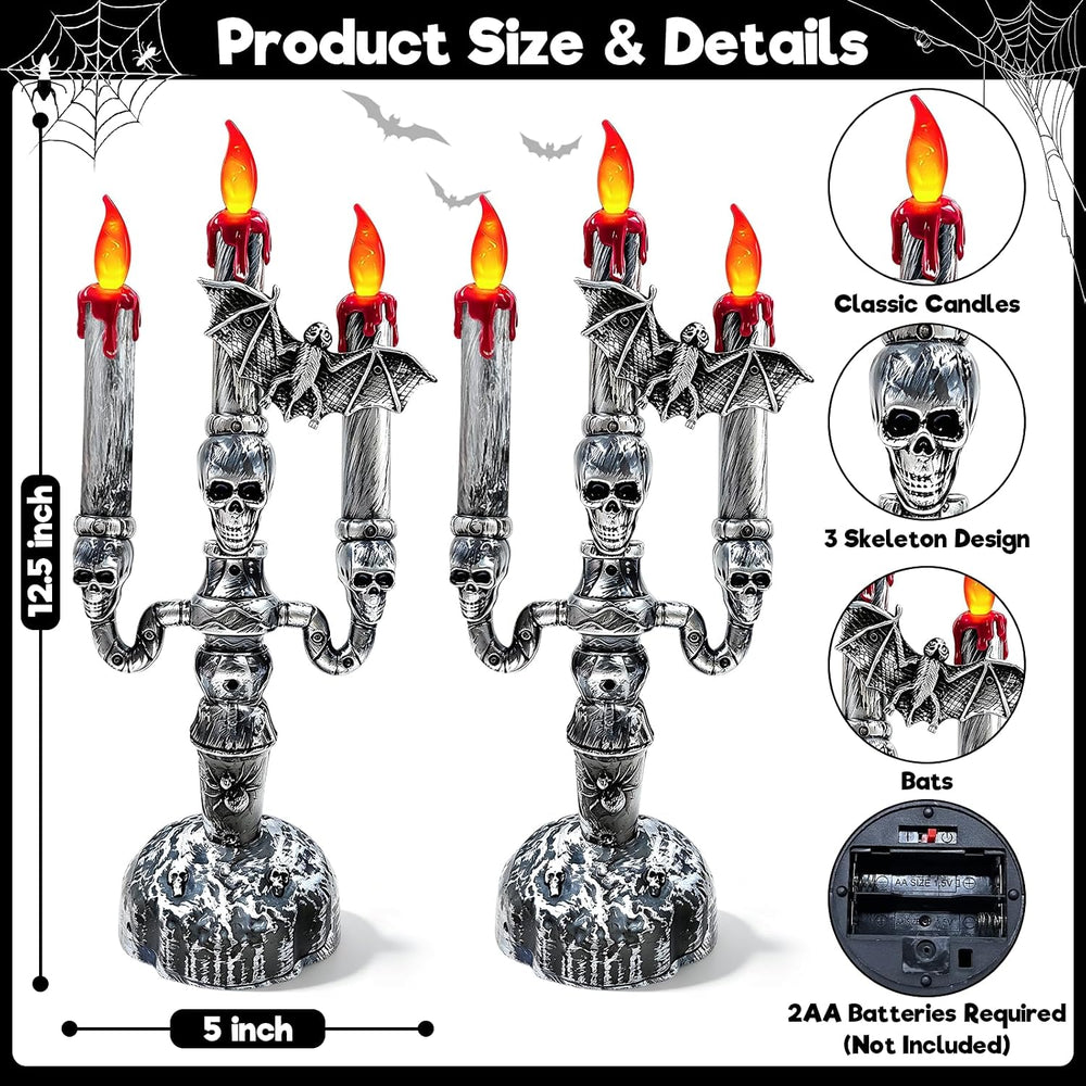 2 Pack Halloween Candles Flameless Table Centerpieces Decorations Indoor