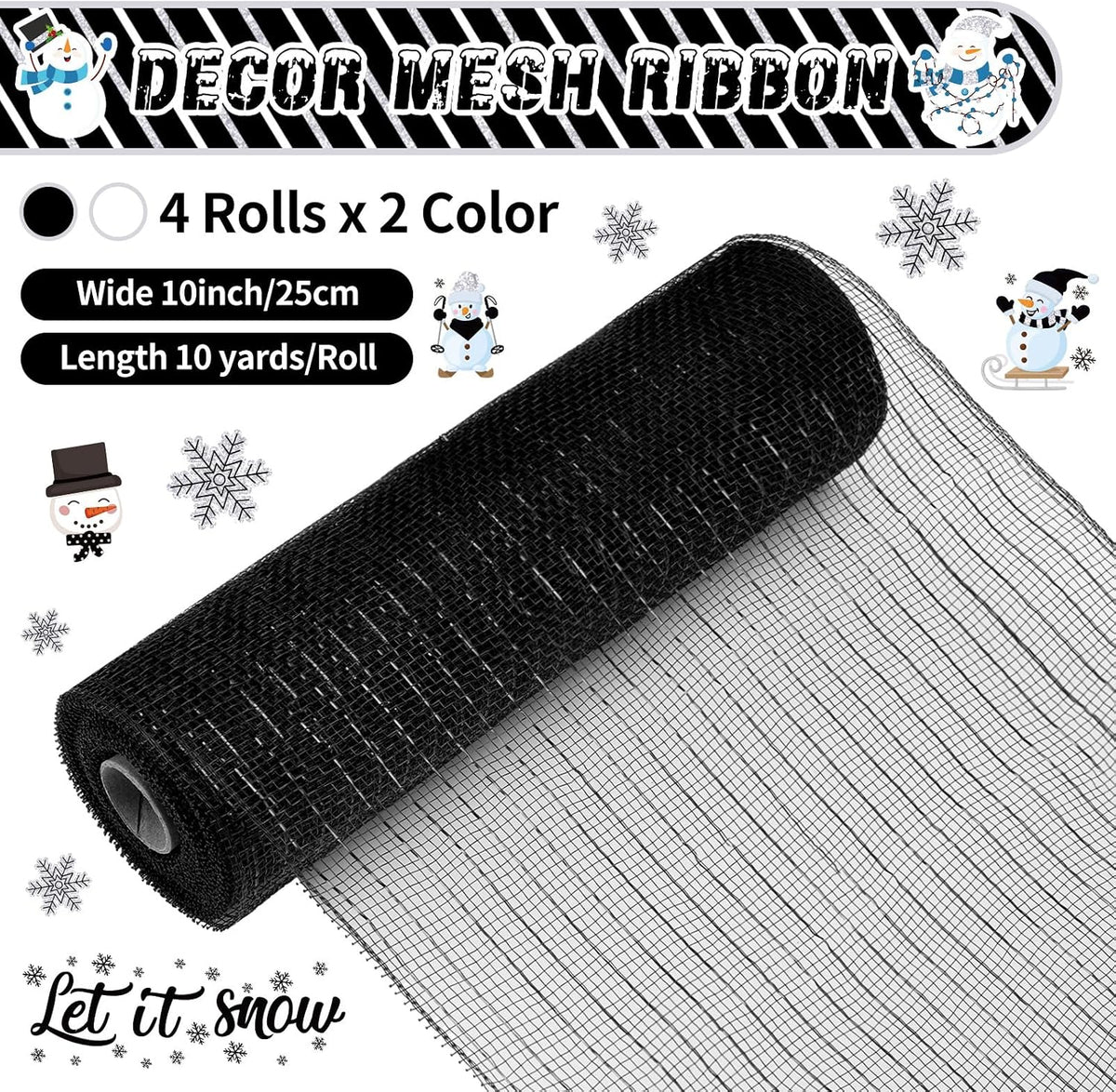 winter ribbons 4 roll mesh ribbon 6 roll shown in use