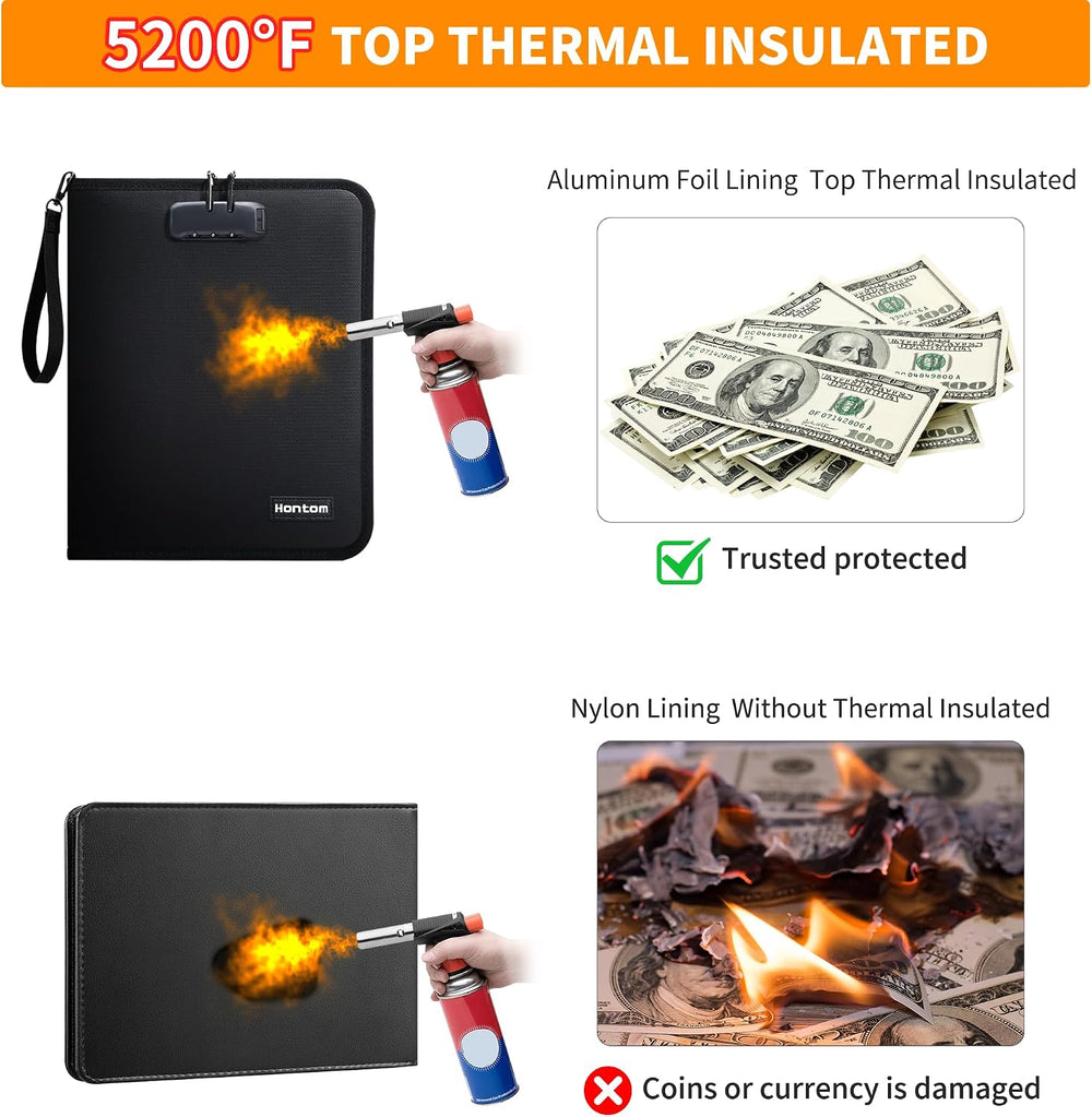 400-Pocket Fireproof Coin Book with Lock & 36 Paper Currency Binder Sleeves