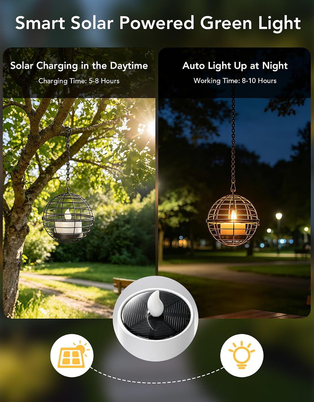 large solar lights outdoor hanging lanterns 12 pack showing dimensions