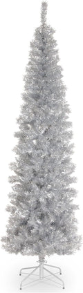 National Tree Company 7ft Unlit Silver Tinsel Artificial Christmas Tree