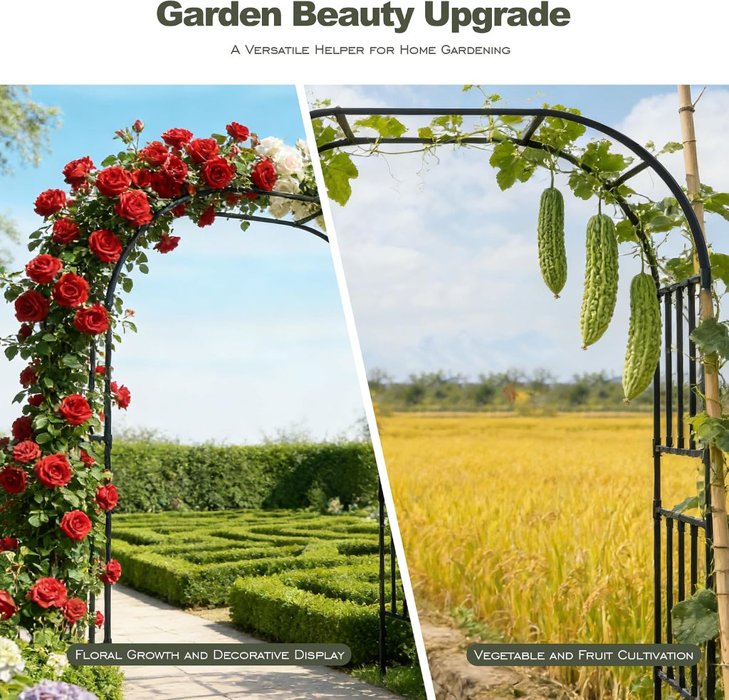 square tube garden arch trellis, 10.5ft x 8.2ft, package contents