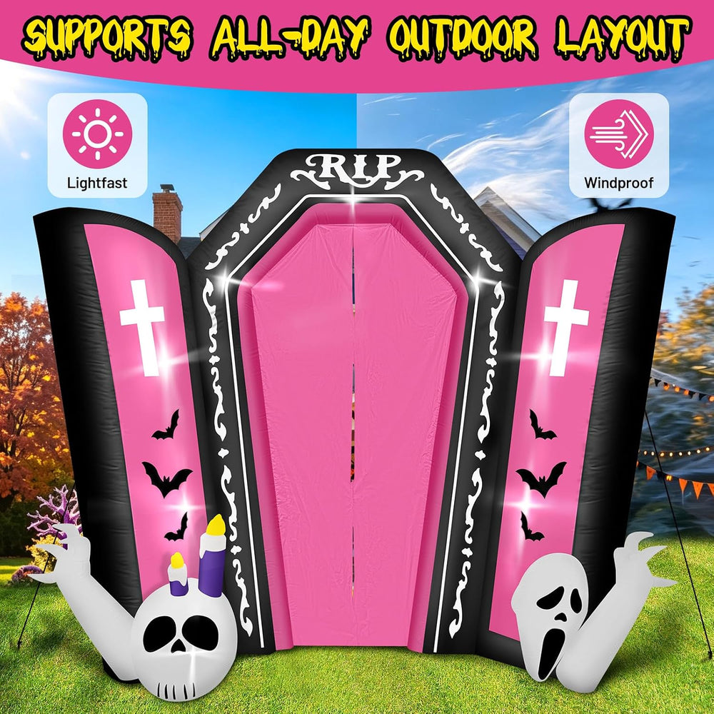 Kalolary 12.5 FT Halloween Inflatables Spooky Gravestone Outdoor Decoration