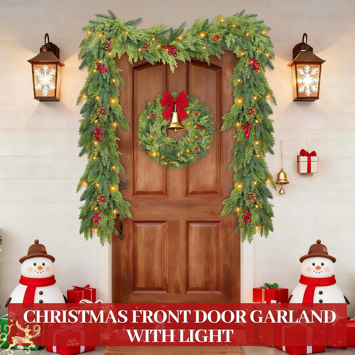 Timer 6 Ft by 12 in Lighted Christmas Garland Real Touch Cedar Garland