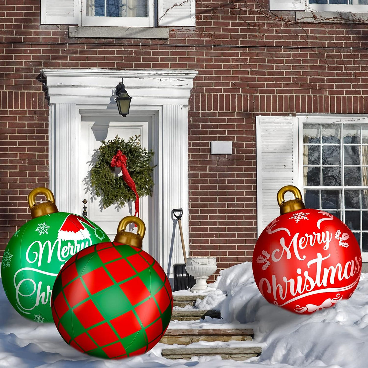 jetec 4 pcs giant inflatable christmas ball, cute showing dimensions
