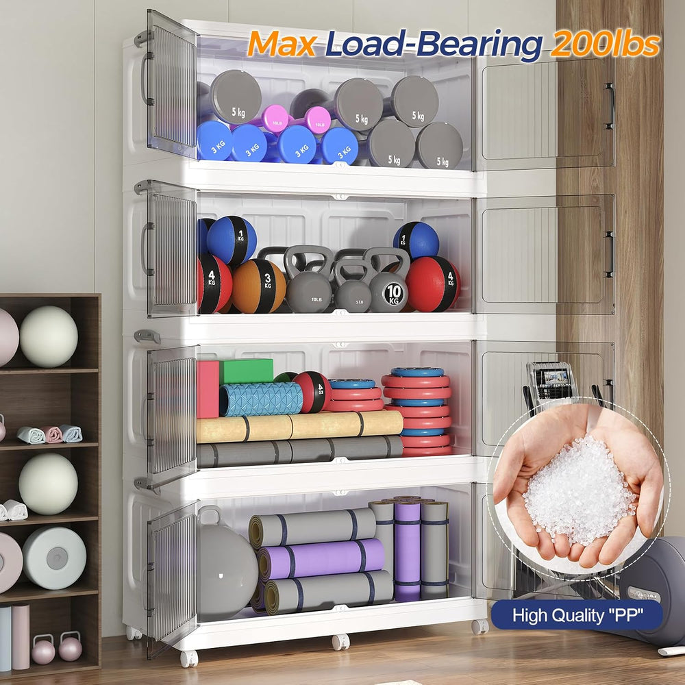250Gal Extra Large Stackable Storage Bins with Lid, 1000QT Foldable Collapsib...