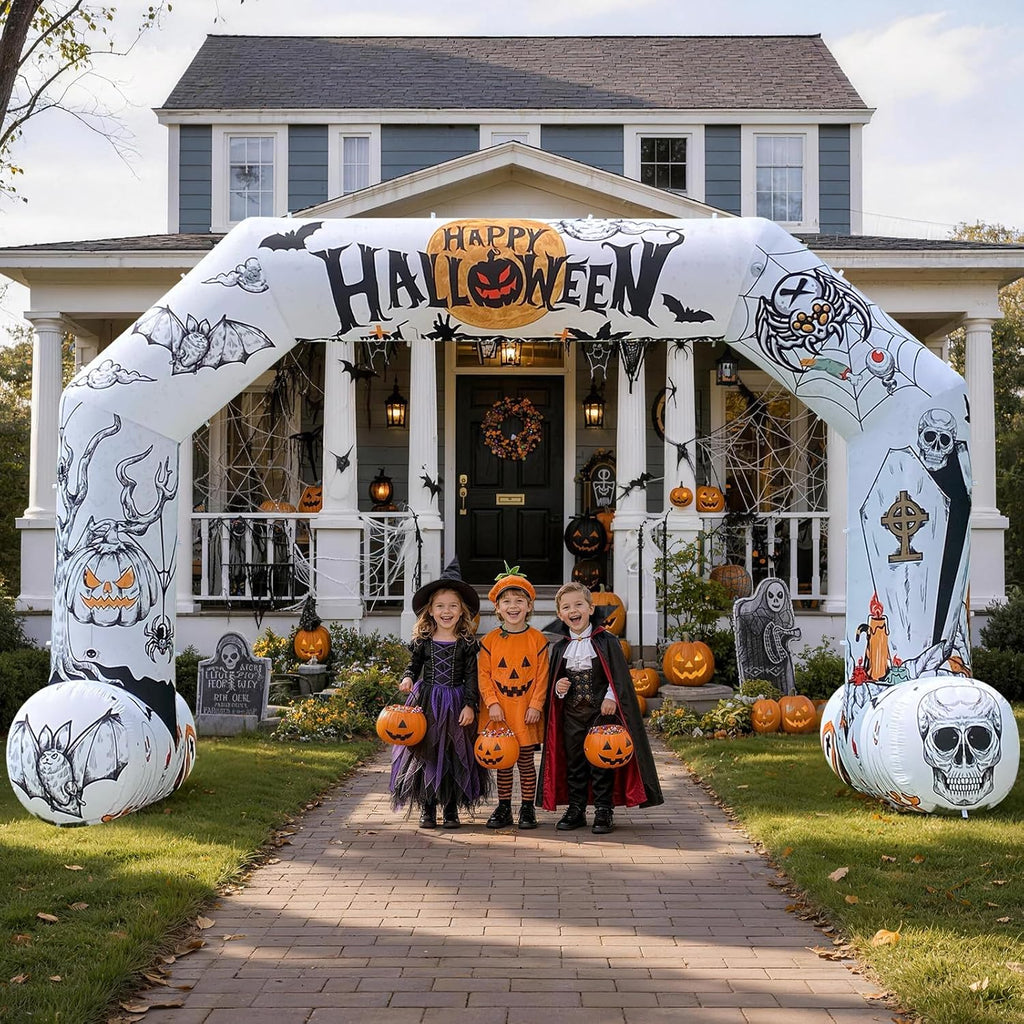 20ft Halloween Inflatable Archway with 250W Blower, Hexagon Inflatable Arch for Outdoor Decoration, Halloween Party, Lawn Garden