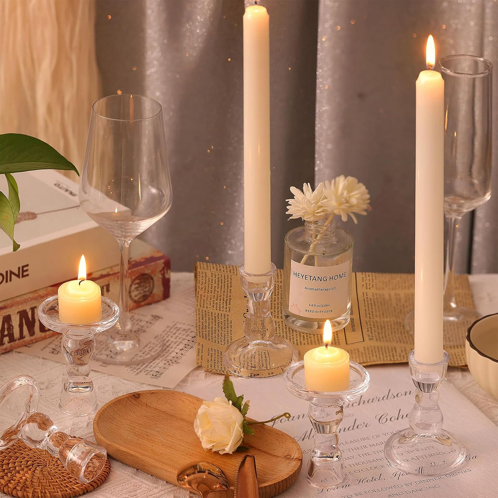 Lanttu 24 Pcs Candlestick Holders Bulk 3.55''x2.56'' Taper Ca...