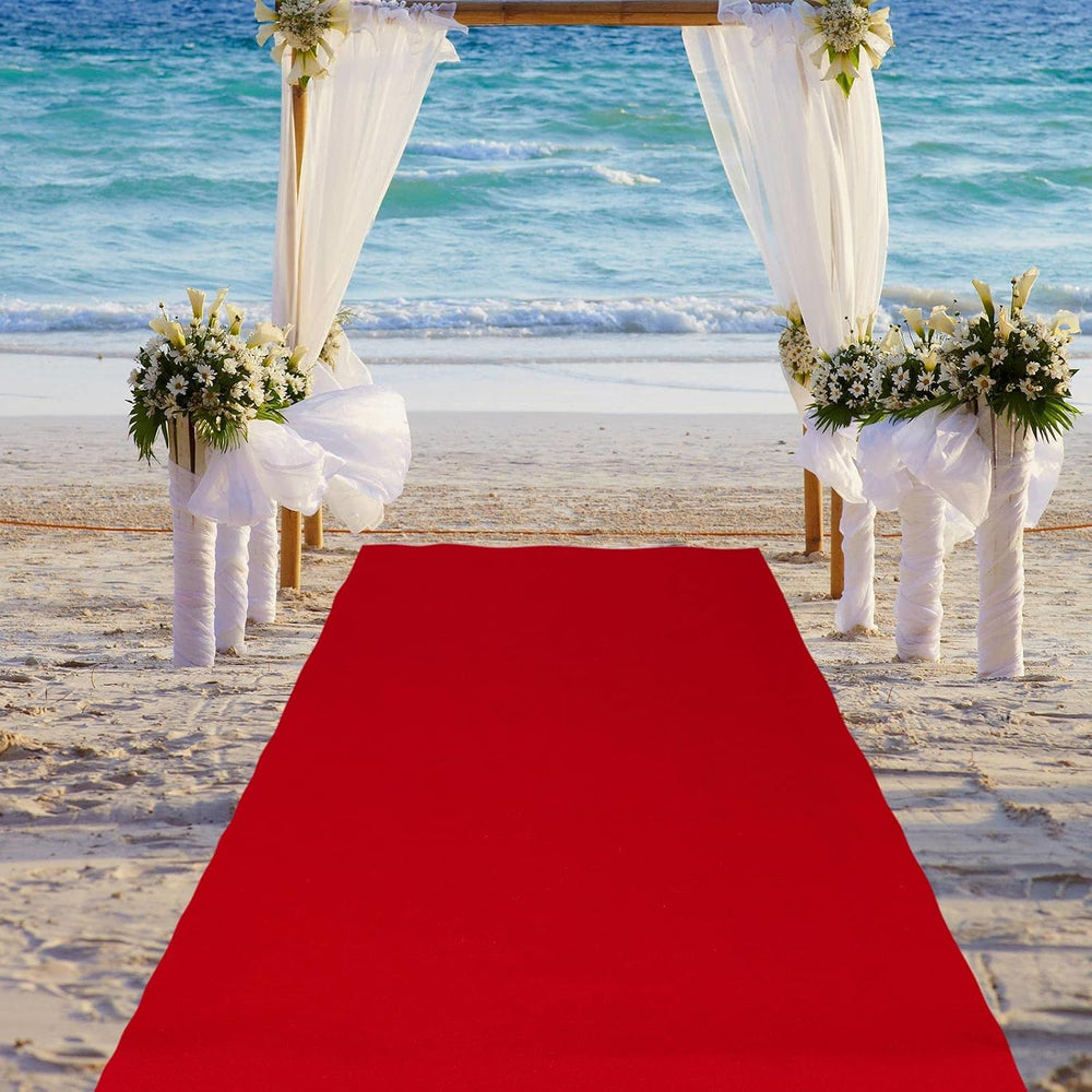 Boao 49 X 2.3 Ft Neoprene Carpet Runner Red, Non Slip Rubber Backed
