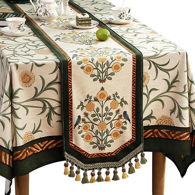 patdrea Velvet French Table Runner Farmhouse for Home Kitchen Dining Decor Parties Family Dinners Wedding 12"*71"