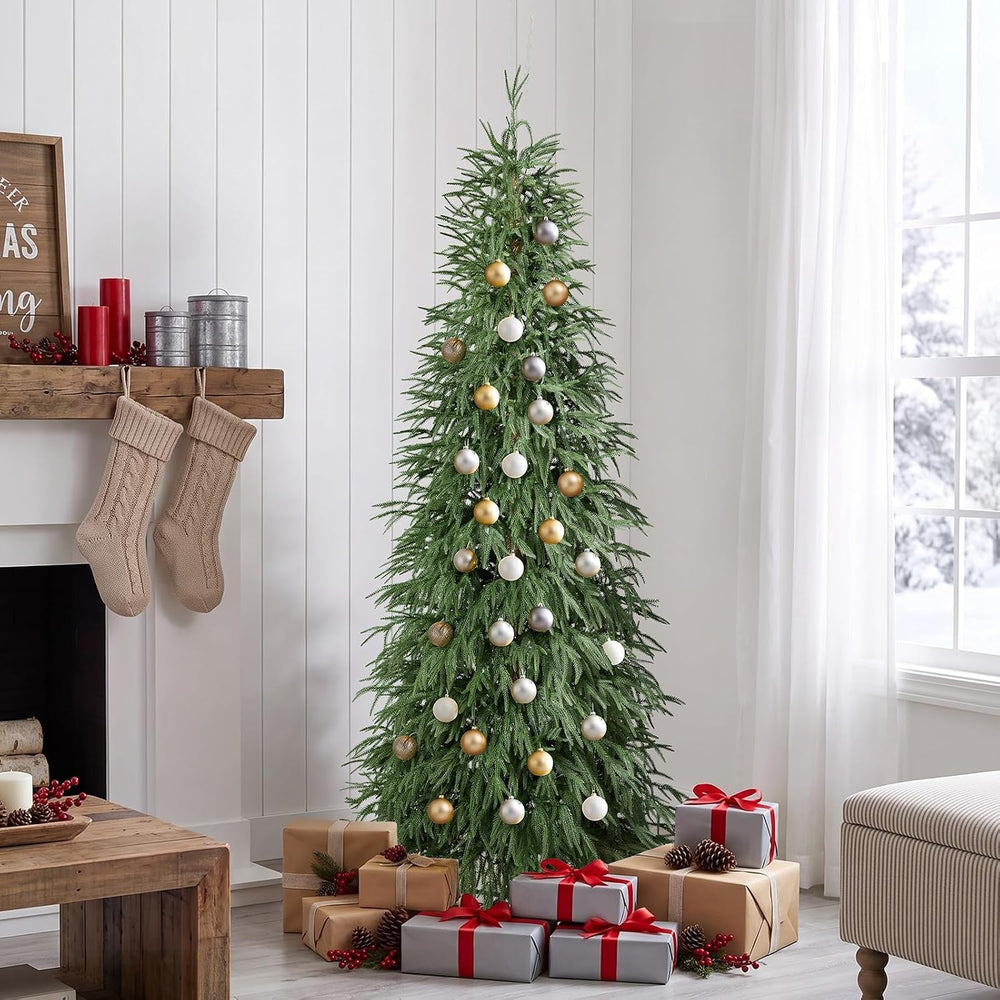 7ft Prelit Christmas Tree,Tall Xmas Tree with Lights