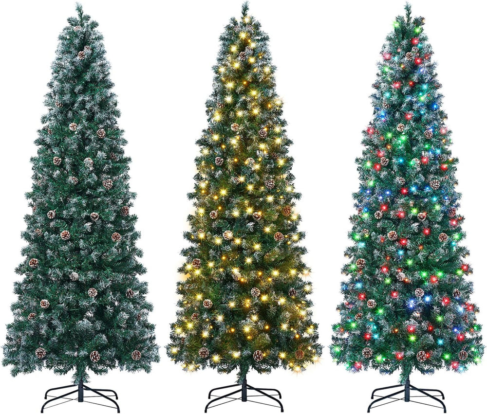Juegoal 7.5FT Pre-Lit Pencil Christmas Tree with 305 LED Smart RGB Lights