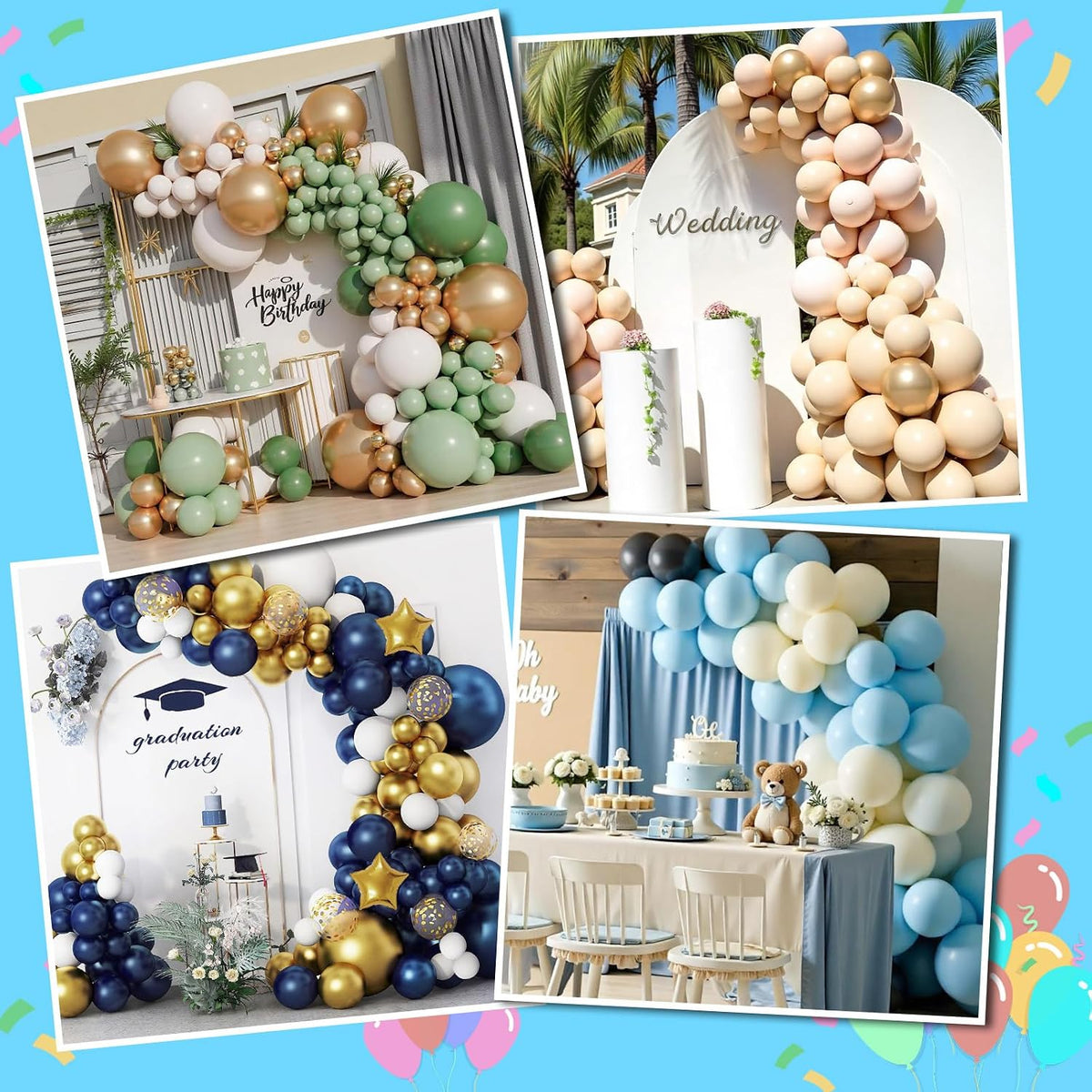 Balloon Arch Kit with Electric Pump, Free Bending Half Balloon Arch Stand