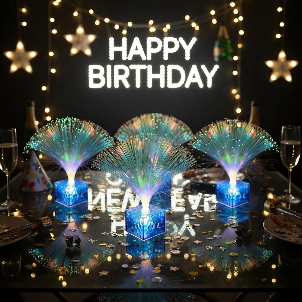 16 Pcs Mini Fiber Optic Lamp Bulk Glow Dark Party Favors, 10 Inch