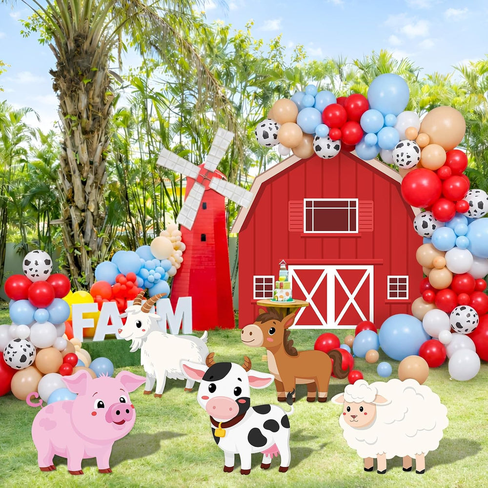 114 Pcs Farm Animals Theme Party Decorations Set