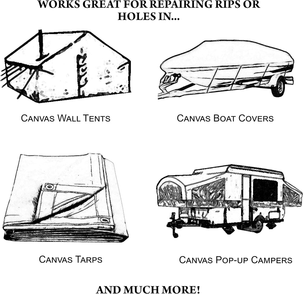 Outdoor Canvas Patch Kit to Repair Pop-Up Campers, Canvas Tents, Boat Covers,...