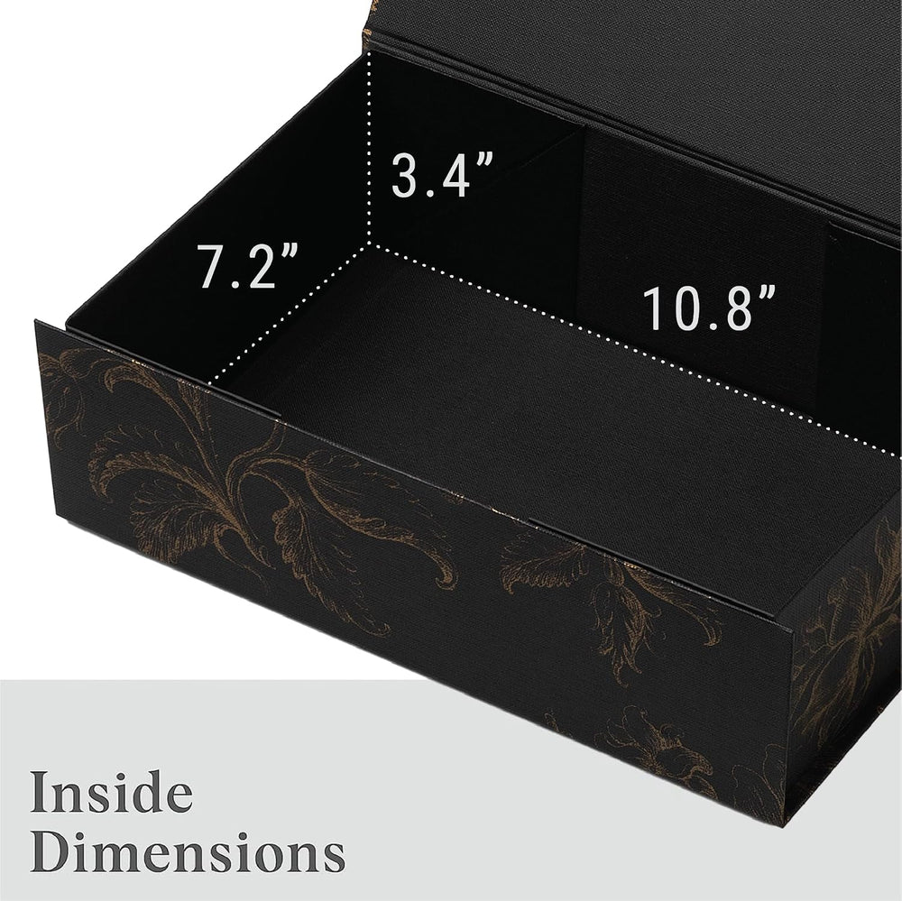 Luxury Keepsake Gift Box, Black Gold, 3-Pack 11.5" x 7.5" x 3.5"