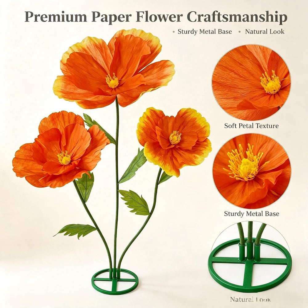 Gradient Paper Flowers, Large Standing Artificial Flower Decor