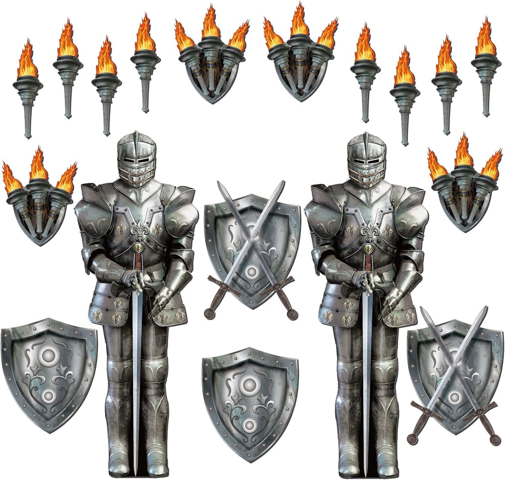 Honoson 20 Pcs Medieval Party Decorations 6 Feet Knight Castle Decorations