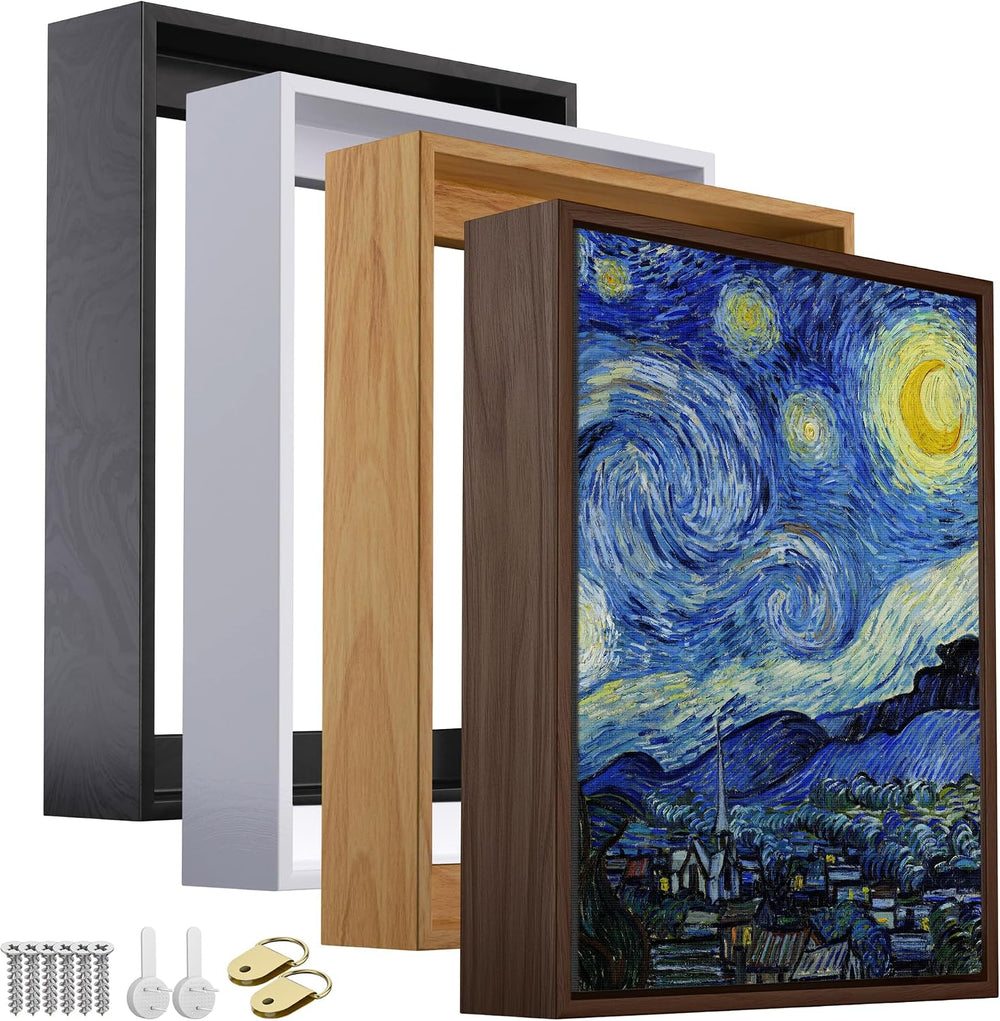 24x36 Inch Canvas Floater Frame for 1–1.25" Deep Canvas, Dark Brown