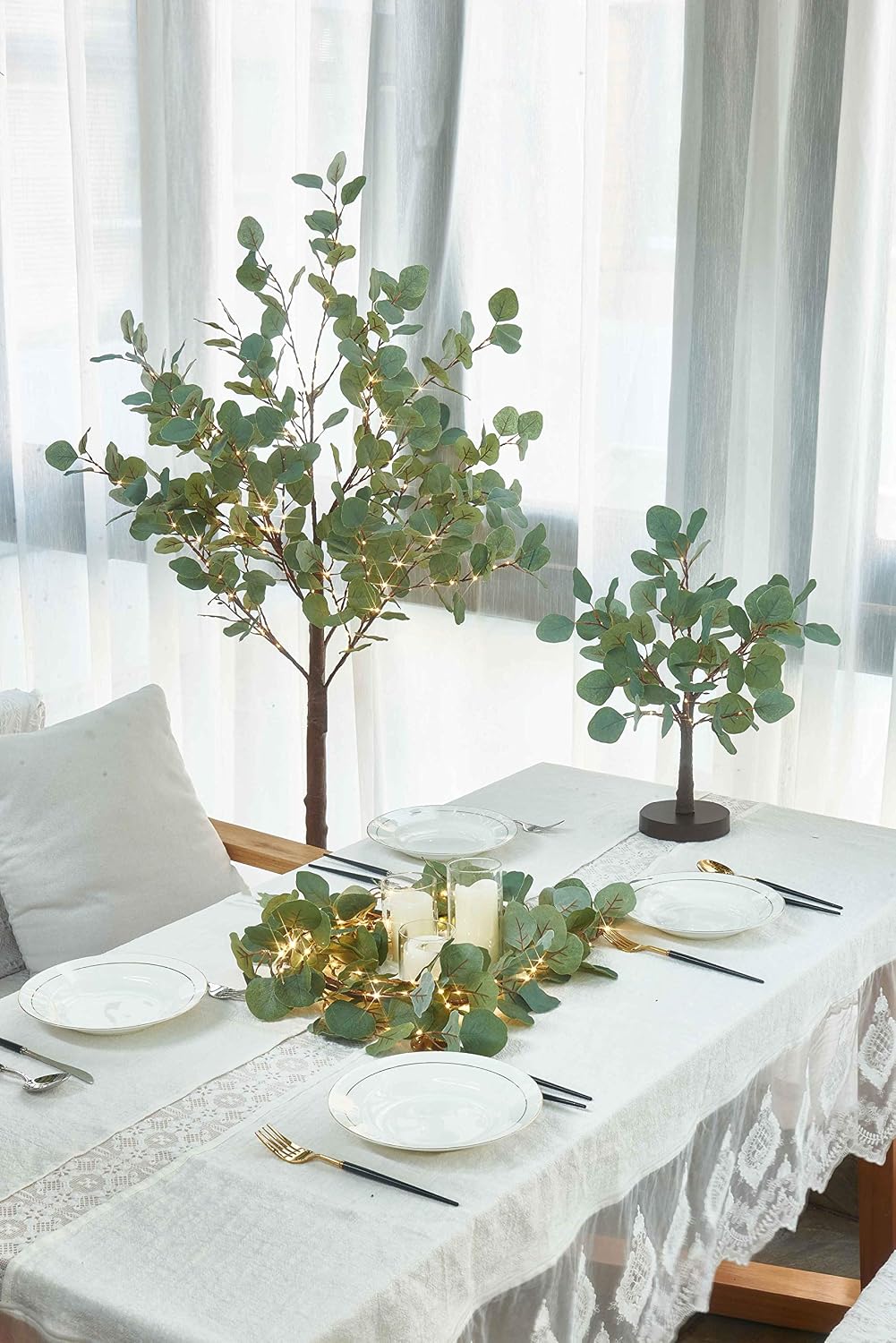 hairui lighted eucalyptus tree plug in 4ft 160, package contents