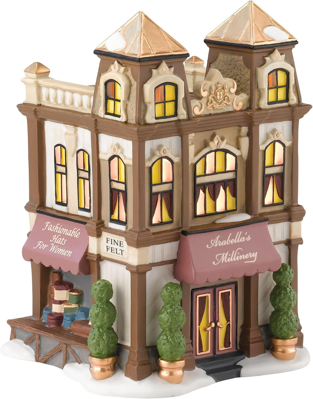 Department 56 Dickens' Village Arabella's Millinery Lit House, 6.69 inch